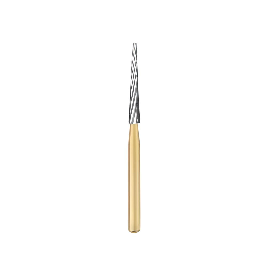fg-7204-dental-flat-taper-golden-handle-tungsten-steel-finishing-needle-for-high-speed-handpiece-fg